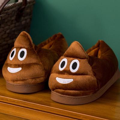 China Cute Plush Poop Outdoor Slippers Autumn Winter Warm Female Indoor Cartoon Slipper Fashion Trend Poop Slippers for sale