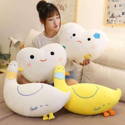 China Creative Soft Plush Tooth Pillow Stuffed Soft Duck Teeth Plush Toys Clock Cushion For Kids Baby Gifts for sale