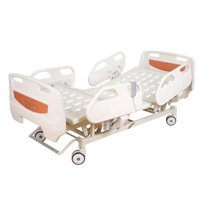 China Hospital Furniture Good Price Hospital Folding Hospital Bed Triple Function Electric Equipment With Adjustable Top for sale