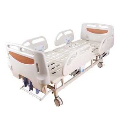 China Hospital Furniture C02 ABS Three Side Rail 3 Cranks Four Section Patient Manual Hospital Medical Bed for sale