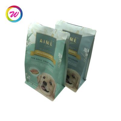 China Moisture Proof Pet Food Custom Printed Flat Bottom Aluminum Foil Dog Food Packaging Bag for sale