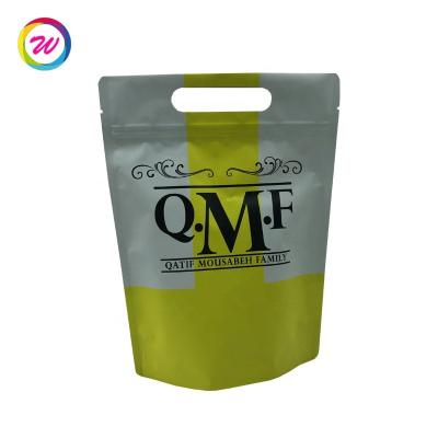 China Large Matte Finish Custom Logo Resealable Moisture Proof Stand Up Pouch With Punch Hole for sale