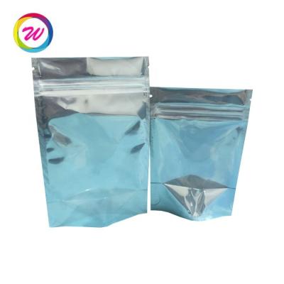 China Front Waist Clear Metallic Silver Metallic Mylar Moisture Proof Custom Barrier Lined Backing Pouch for sale