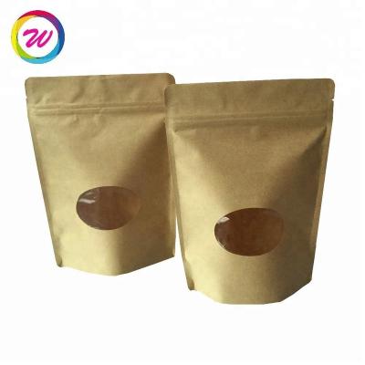 China High Barrier Paper Packaging Zipper Lock Moisture Proof Biodegradable Food Packaging Bags Dried Food Paper Bags With Window for sale