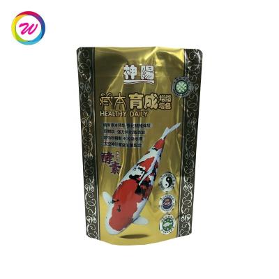 China Pet Food Packaging Moisture Proof Back Up Resealable Plastic Fish Feed Food Packaging Zipper Bags for sale