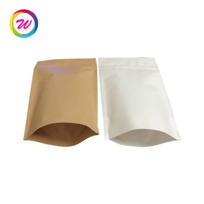 China Custom Logo Biodegradable Pouch Dog Poop Bag Biodegradable Paper Material Resealable Paper Bag for sale