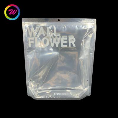 China Custom Printed Moisture Proof Ziplock Resealable Plastic Bag With Clear Front For Clothes for sale