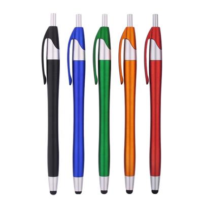 China Pen Slim Lacquer Touch Screen Stylus Ballpoint Pen Spray Polished Logo Promotional Pen for sale