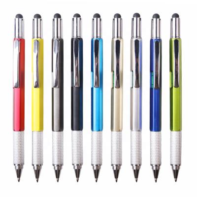 China Promotional Pen 6 in 1 Multifunctional Stylus Pen with Ruler Level and Screwdriver for Promotional Pen for sale