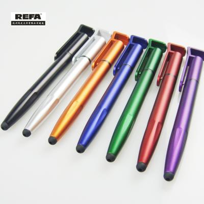 China Promotional +functional Muti Pen 3 in 1 Plastic Ball Pen With Phone Holder Stylus Pen With Custom Logo for sale