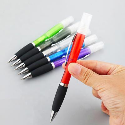 China Promotional Pen Factory Supply In Stock 2 in 1 Hand Wash Alcohol Hand Sanitizer Gel Spray Dispenser Promotional Ballpoint Pen for sale