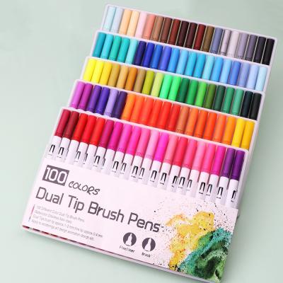 China Promotion\Business\School Stationery\Office 100/72/48/36/24/12 Color Painting Drawing Brush Pen For School Art Maker Pen Dual Tip Watercolor for sale