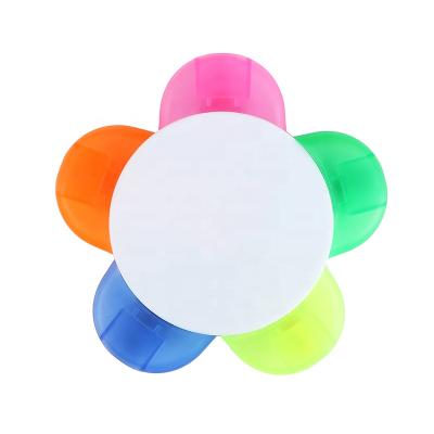 China Promotional Markers & Five 5 Color Highlighters Ink Printing Large Area For Custom Logo Advertising Sunflower Promotional Highlighter Bar for sale