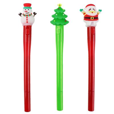 China Kawaii Gel Ink Pen Full Size Cute Christmas Light Up Pen for sale