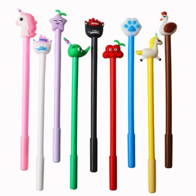 China Normal custom logo cute cartoon school stationery gel pen for kids for sale