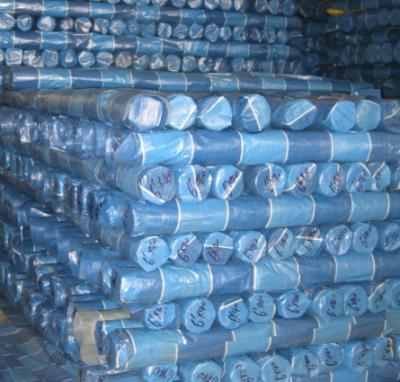 China Blue Stripe Waterproof Tarpaulin Polypropylene Fabric Roll for sale