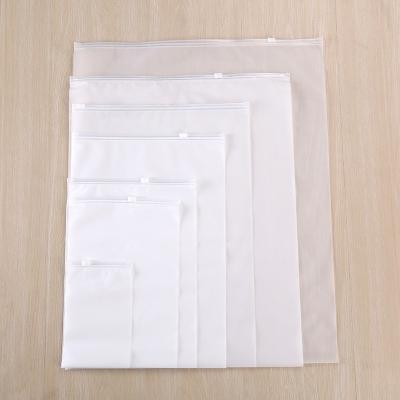 China Clear Packaging Bags Flat Zipper Pouch Frosted Waterproof Self Adhesive Seal For Clothing for sale