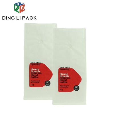 China Eco Friendly Flat Bottom Coffee Bags Compostable & Recyclable For Other Food, Tea Packaging for sale