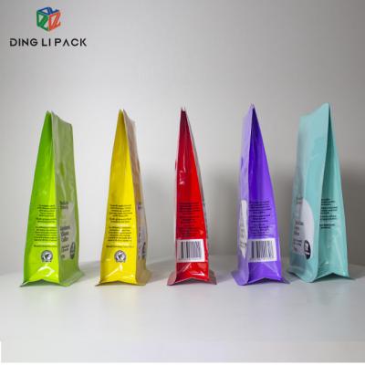 China Low MOQ Colorful Design Flat Bottom Coffee Bags Aluminum Foil PET/PE Bean Punches for sale