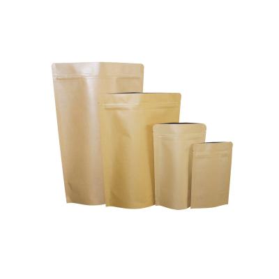 China W110xH180+BG40mm Kraft Paper Seal Bags Of Different Size Stock Pouches With Zipper for sale