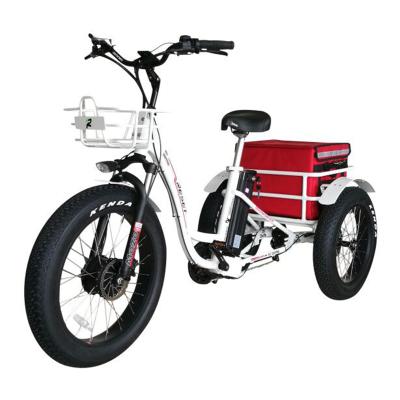 China Aluminum Alloy 3 Wheel E-Bike Fat Tire Battery E Bike Tricycle Ebike Tricycle Three Wheeler Electric Transport Bicycle For Adult for sale