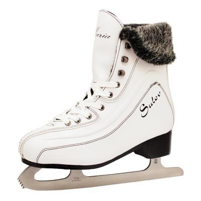 China Durable supplies ice field barley canvas rental ice skates shoes custom size pvc+stainless adjustable skates steel ice hockey skate for adult kid for sale