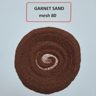 China waterjet cutting Abrasive medium Almandine rock Garnet sand mesh 80 HS code 25132000 for sale