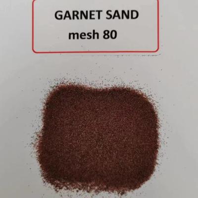 China CNC waterjet cutting Abrasive medium Almandine rock Garnet sand mesh 80 HS code 25132000 for sale