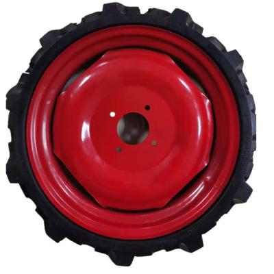 China Building Material Shops 30% Rubber Content Agricultural Farm Wheel 6.00-12 Rubber Solid Wheel Use For Tillers And Tractor for sale