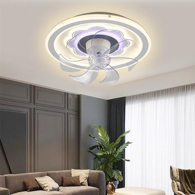 China Modern Wholesale Factory Price Modern Bedroom Remote Control 7 Plastic Electric Led Ceiling Fan With Light for sale