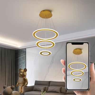 China Lighting Functions Modern Hanging Pendant Light Contemporary Acrylic New Design Round Square Lamp Dining Room Living Room Led Chandelier for sale