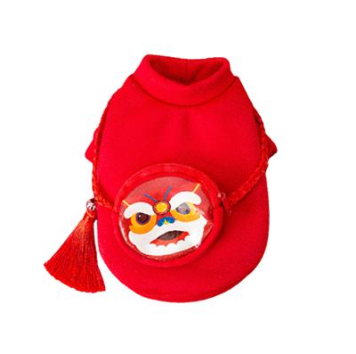 China Chinese Style Fashionable Pet Clothes Viable Winter Warm Shirts With Round Neck Sling Bag Cute Cat Shirt Dog Clothes Pet for sale