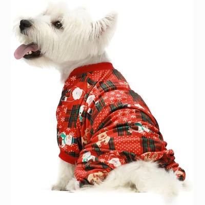 China Christmas Viable Warm Comfy Jumper Flannel Fabric Dog Pajamas Dog Pajamas Cotton Small Pet Pajamas For Dogs for sale