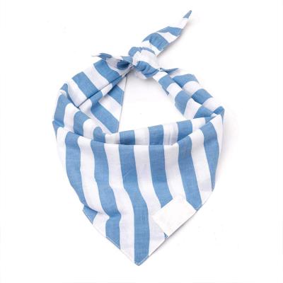 China Wholesale Custom Viable Luxury Striped Printing Pet Grooming Triangle Scarf Fancy Bandanas Pet Viable Logo for sale