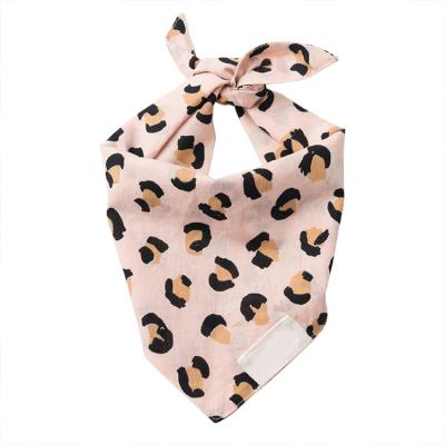 China Viable Dog Bandana Pet Accessories Leopard Print With High Quality For Large Dogs Triangle Scarf Pet Bandanas for sale