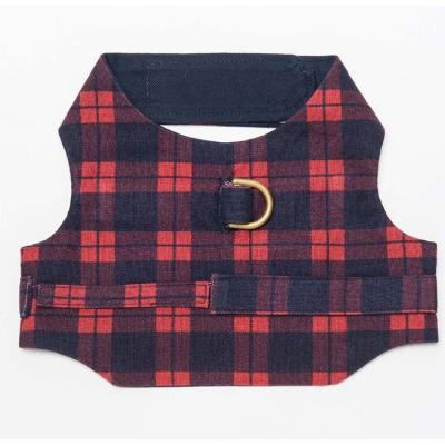 China DETACHED Pet Harness Plaid Luxury Vest with Metal Back D-Clip Fashion Comfortable Pet Chest Harness for sale