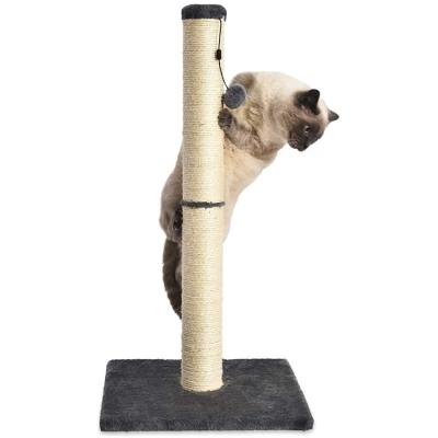 China Cheap Fiber 80cm Jute Pet Viable Scratch Post Natural High Quality Tall Modern Cat Tree Scratching Post for sale