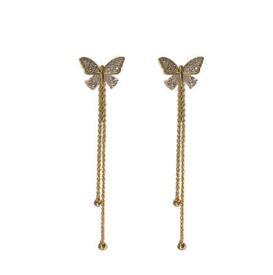 China 2023 Cute New Super Glitter Butterfly Ear Chain For Women,Non-pierced Integrated Personalized Ear Cuff With Japanese And Korean St for sale