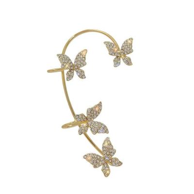 China 2023 Cute New Super Glitter Butterfly Ear Chain For Women,Non-pierced Integrated Personalized Ear Cuff With Japanese And Korean St for sale