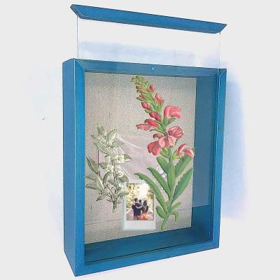 China Luxury Black Square 12x12 Inch Transparent Glass Double Picture Shadow Box Wooden Minimalist 3D Picture Frame for sale