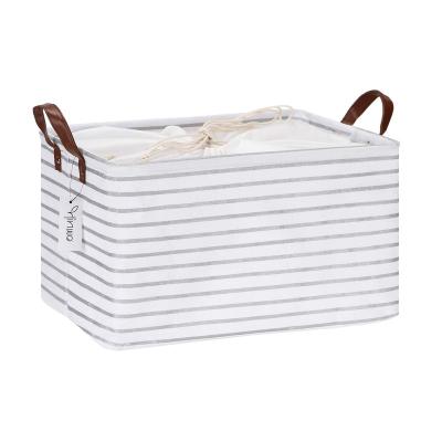 China Hot Selling Minimalist Space Saving Fabric Storage Basket For Clothes With Handles for sale