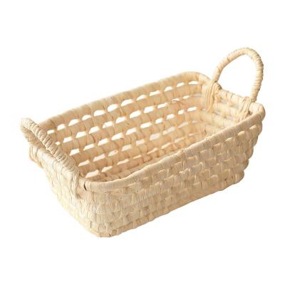 China Large Round Woven Handmade Household High Quality Minimalist Straw Storage Basket Decorative for sale