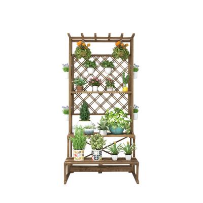 China Modern Design Delicate Colors Wooden Plant Rack Plants Stand Planter Shelf for sale