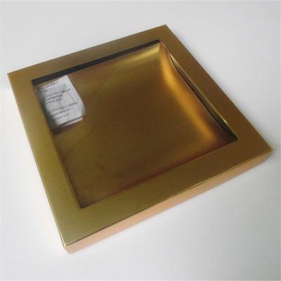 China Disposable Recycled Rigid Cardboard Box , Golden Chocolate Packaging Box With Window for sale