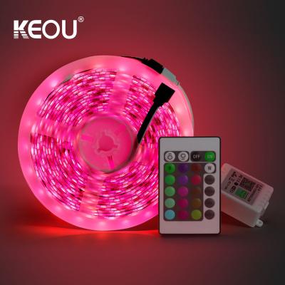 China RGB KEOU IP54 remote control led strip light RGB 10m smd5050 Smart led strip lights for sale