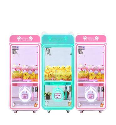 China Attractive Appearance High Quality Pet Full Transparent Doll Crane Machine Snacks Clip Gift Cosmetic Dropping Machine With Multy Color for sale