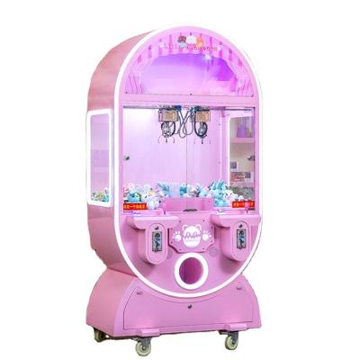 China Cheap 2 Player Arcade Coin Operated Electronic Game Cut Egg Three Bear Amusement Mini Doll Machine 105x74x210cm for sale