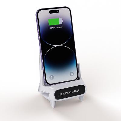 China Countertop phone holder Factory supply portable Mini chair Wireless charger Desk phone stand Wireless charger 15w Speaker fast charger with stand for sale