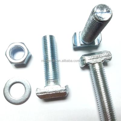 China Iron T-bolt for C channel with nuts and washer for sale