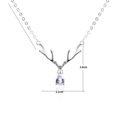 China Comfort Fit Hot Sale S925 Sterling Silver Deer Jewelry Charm Pendant Necklace And Earring Set for sale